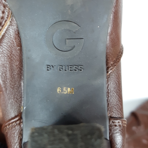 G by Guess Brown Leather Tall Boots Size 6.5 - Picture 6 of 8